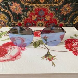 Quay Australia Somerset 126  Gold and Blue Mirrored Aviator Sunglasses